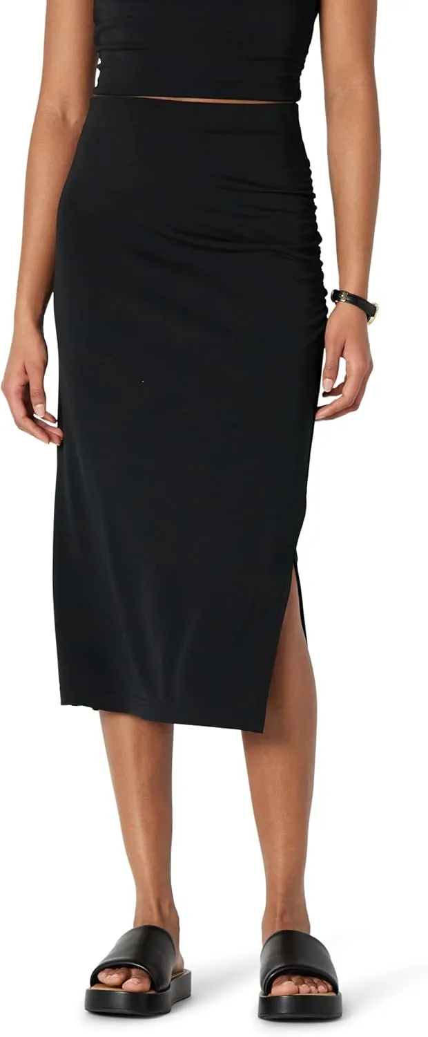 Amazon Essentials Women's Slim-Fit Ruched Matte Jersey Skirt (Top Sold Separately)