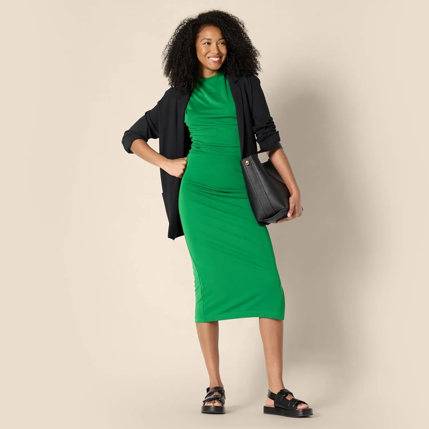 Amazon Essentials Women's Slim-Fit Ruched Matte Jersey Skirt (Top Sold Separately)