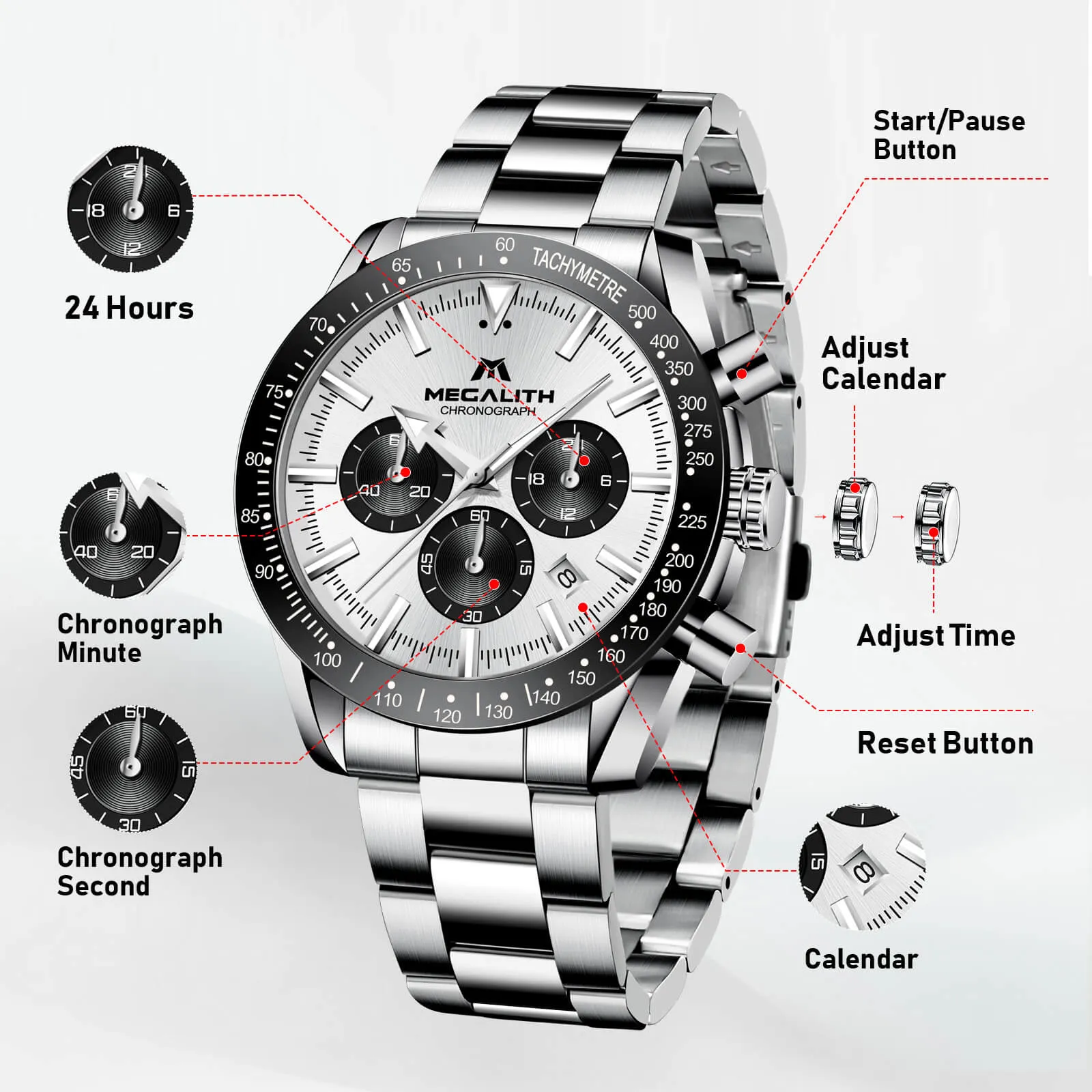 Chronograph Watch | Stainless Steel Band | 8271M