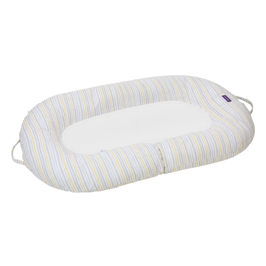 Clevamama Mum2Me Maternity Pillow & Baby Pod (Grey /Yellow Stripes)