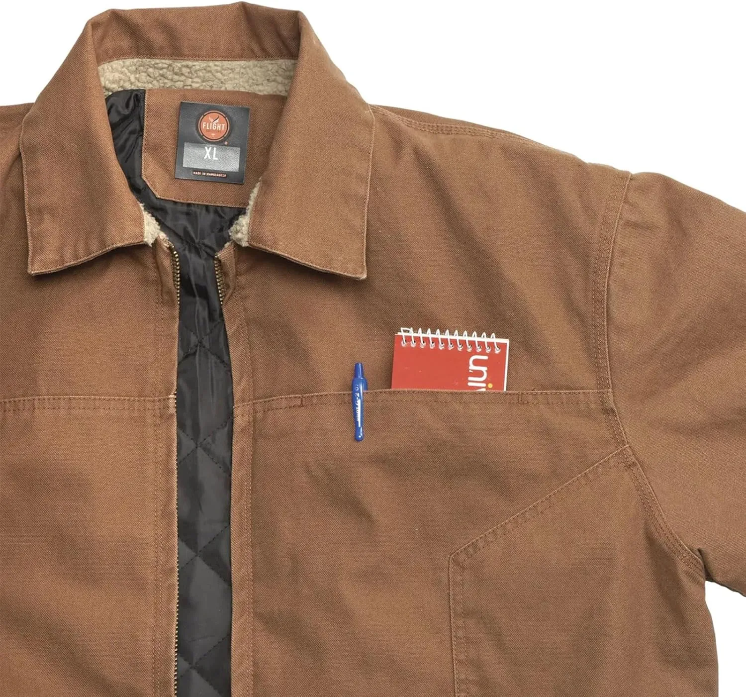 Flight Outfitters Men's Bush Pilot Rugged Weather-Resistant Outdoor Full Zip Bomber Jacket w/Quilted Lining & Sherpa Accents
