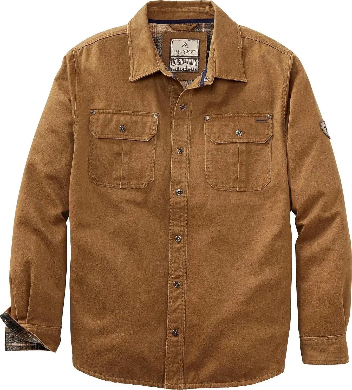 Legendary Whitetails Journeyman Shirt Jacket Flannel Lined Shacket for Men Water-Resistant Coat Rugged Fall Clothing
