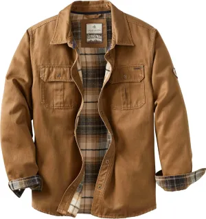 Legendary Whitetails Journeyman Shirt Jacket Flannel Lined Shacket for Men Water-Resistant Coat Rugged Fall Clothing