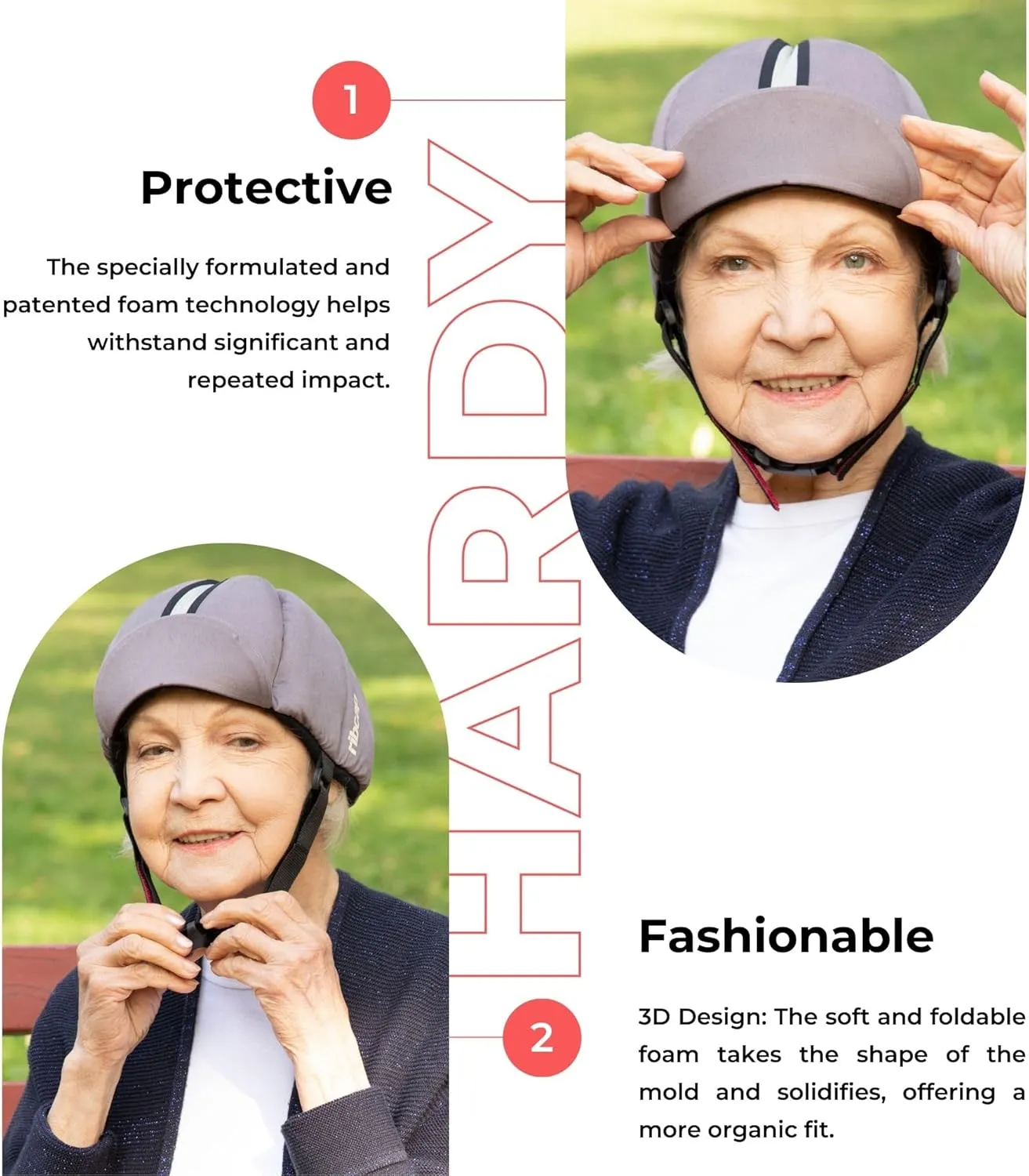 Ribcap Hardy Medical Grade Protective Helmet | Platin | Soft Helmet for Epilepsy | Protective Helmet for Seizures | Fashionable and No Stigma