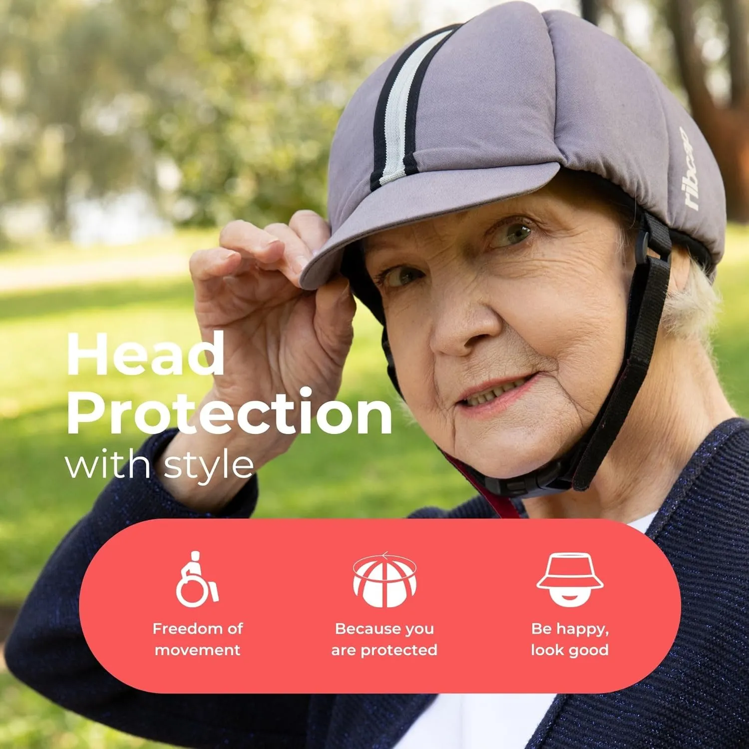 Ribcap Hardy Medical Grade Protective Helmet | Platin | Soft Helmet for Epilepsy | Protective Helmet for Seizures | Fashionable and No Stigma