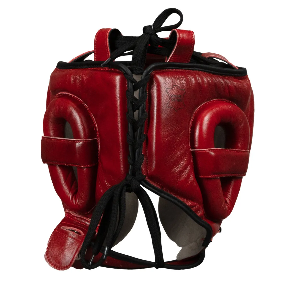 TITLE Boxing Blood Red Leather Sparring Headgear