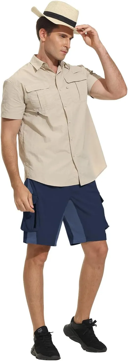 VAYAGER Men's Hiking Cargo Shorts Lightweight Multi Pocket Casual Outdoor Travel Shorts for Fishing Camping